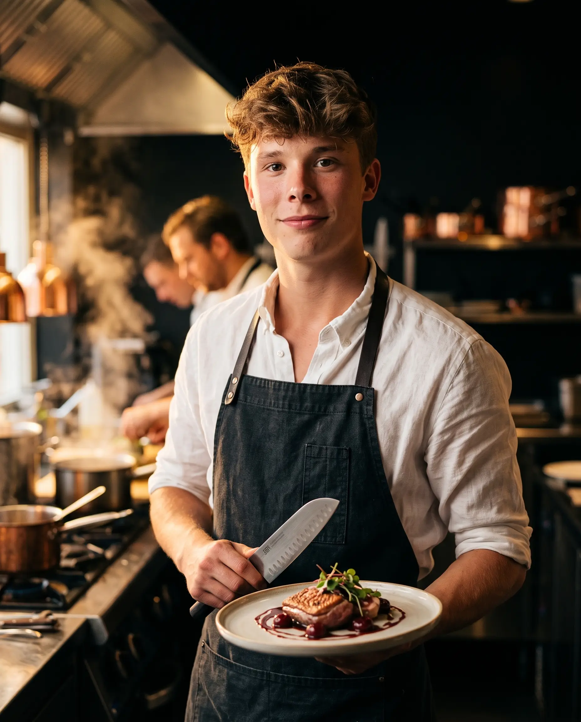 Luuk in zijn keuken